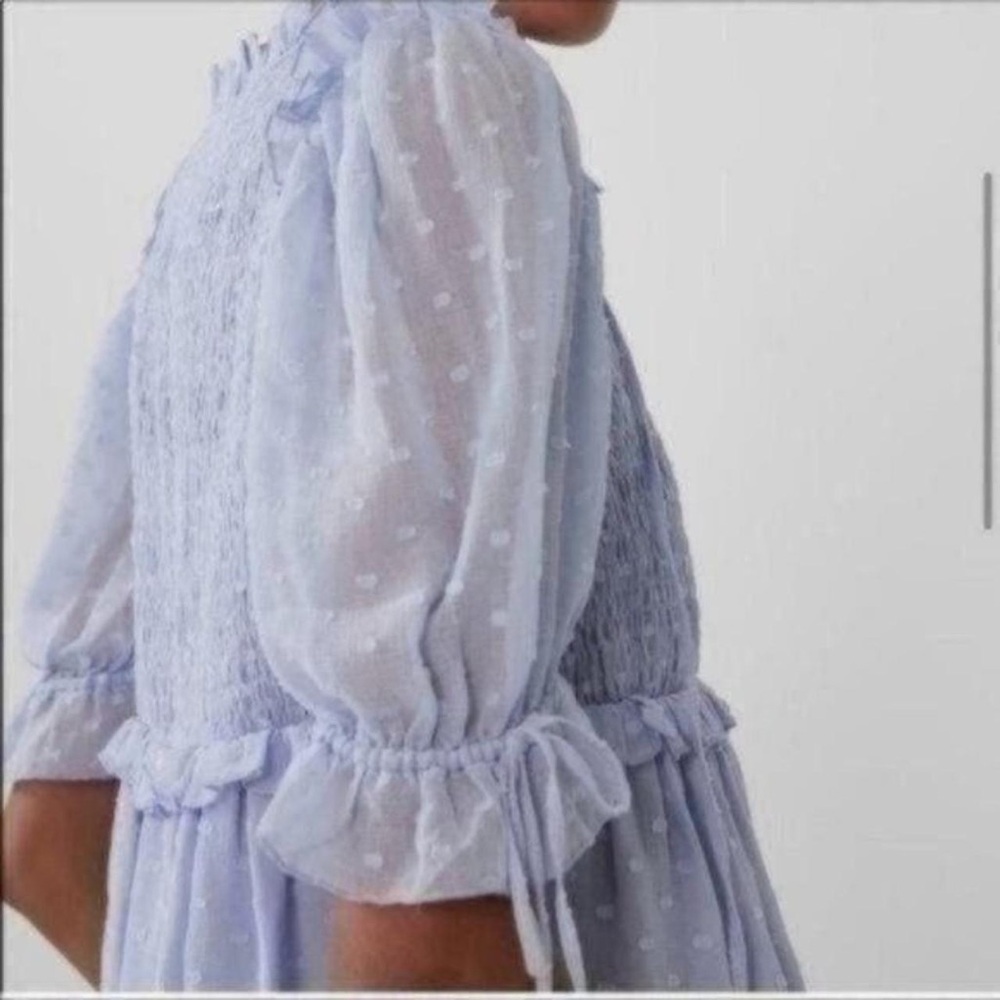 Zara Women's Blue Ruffled Top - Picture 2 of 5